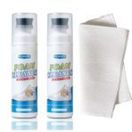BEITEMAT 2 Şişe Ayakkabı Temizleme Kiti 7.5oz Fırça ve Havlu ile Beyaz Sneaker Temizleyici, Beyaz Ayakkabı Temizleyici Köpük, Beyaz, One Size