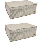 Bej 2li Çok Amaçlı Baza Kutu Hurç Organizer Çeyiz Kutusu Kumaş 0-19 L 35 x 50