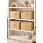 Bej 4Lü Set Çok Amaçlı Baza Altı Ve Dolap İçi Düzenleyici Kutu Hurç 35X42X23 Cm