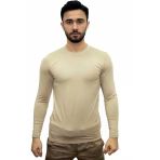 Bej Askeri Termal Microfiber Uzun Kol Tişört- Mikrofiber Spor Tişörtü