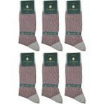 Bej - Bordo Çizgi Desen 6'lı Ultra Lüks Bambu Erkek Çorap CRP305 - 41 - 44
