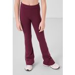 Bej-Bordo Pamuklu O Yaka Standart Fit Basic İspanyol Paça Kız Çocuk Tayt Takım - 75192