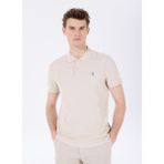 Bej Erkek Basic %100 Pamuk Polo T-Shirt F5SM-TST 2779 - 2XL