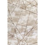 Bej Geometrik Pamuk Makinada Yıkanabilir Kaymaz Taban Dijital Makine Baskı Salon Halı-I-Krm_Tokyo-1753-80x200