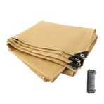 Bej Güneş Kremi Gölge Bezi Net Örgü Tarp %90 UV Dayanıklı Koruma Sera Bitkileri Çiçekler Evcil Hayvan Kulübeleri Dış Mekan Gölgelik Perdesi, Grometli 3,5 x 6,5 m