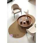 Bej Hasır Jüt Oval Kilim Bohem Oval Halı El Örgüsü Sisal Paspas - 80 x 200 cm
