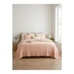 Bej Home Pembe Renkli 4 Katlı Müslin %100 Pamuk Çift Kişilik Yatak Örtüsü/Pike 240x260 Cm Battal Boy