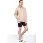 Bej Kanguru Cepli Basic Şardonlu Kız Çocuk Kapüşonlu Sweatshirt 21209 - 13 - 14 Yaş
