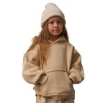 Bej Kanguru Cepli Kapüşonlu Sweatshirt 3-4 YAŞ