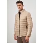 Bej Kapitone Hakim Yaka Düz Yırtmaçsız Tam Astar Slim Fit Classic Mont 1007245155