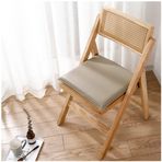 Bej Kare Deri Minder Ev Ofis ve Mutfak için 4.5cm Kalın İç Mekan Koltuk Pedi Açık Kahverengi Konfor Yastığı 40x40cm Şık ve Dayanıklı Tasarım