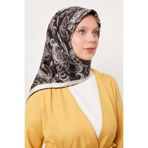 Bej Karışık Retro Twill İpek Eşarp