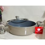 Bej Kristal Seramik Ezme ve Karnıyarık Pilav Tenceresi 24 cm - Ahşap - Bej - Seçenek 1
