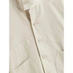 Bej Loose Fit Gabardin Erkek Gömlek Ceket