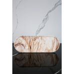 Bej Mermer Desenli 35 cm Beton Sunum Tepsisi, Şık ve Kullanışlı Sunum Aracı - Seçenek 1 - Ahşap - Bej