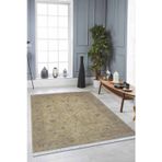 Bej Modern Dokuma Pamuk Tabanlı Kaymaz Kilim Klm043