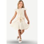 Bej Muslin Dantelli Kız Çocuk Tunik + Etekli Takım