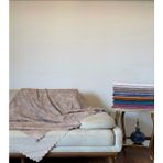 Bej Nubuk Damarlı Çift Taraflı Şönil Çekyat Koltuk Örtüsü Şalı - 175 x 215 cm