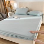 Bej Pamuklu Lastikli Çarşaf 90x200 cm Gürültüsüz Çarşaf Düz Renk Tekstil Klasik Pamuklu Lastikli Çarşaf Yatak Örtüsü Kutu Yaylı Yatak ve Topper için Koruma Olarak