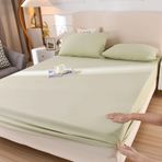 Bej Pamuklu Lastikli Çarşaf 90x200 cm Sessiz Lastikli Çarşaf Düz Renk Tekstil Klasik Pamuklu Lastikli Çarşaf Örtüsü Kutu Yaylı Yatak ve Topper için Koruma
