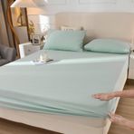 Bej Pamuklu Lastikli Çarşaf 90x200 cm Sessiz Lastikli Çarşaf Düz Renk Tekstil Klasik Yatak Çarşafı Yatak Örtüsü Koruma Olarak Kutu Yaylı Yatak ve Topper için