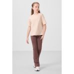 Bej Pamuklu O Yaka Oversize Fit Baskılı Kız Çocuk T-Shirt - 75178 - 13 - 14 Yaş