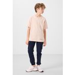 Bej Pamuklu Yumuşak Dokulu Oversize Basic Erkek Çocuk T-Shirt - 11297
