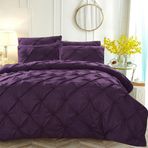 Bej Pileli Yatak Seti 135x200 4 Parça Tutam Pintuck Pileler Ters Çevrilebilir Nevresim Takımı Katı Ezilmiş Pileler Geometrik Mikrofiber Estetik Nevresim ve 2 Yastık Kılıfı 80x80cm