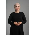 Bej Pratik Hazır Geçmeli Tesettür Bone Sandy Kumaş Büzgülü 2114_12