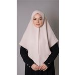 Bej Pratik Hazır Geçmeli Tesettür Eşarp Aerobin Kumaş Düz Hijab 2309_12