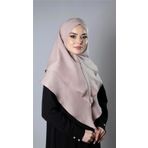 Bej Pratik Hazır Geçmeli Tesettür Eşarp Pamuk Caz Kumaş Çift Katlı Çapraz Hijab 2304_12