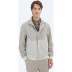 Bej Regular Fit Gizli Kapüşon Casual Dokuma Mont