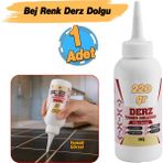 Bej Renk Hazır Derz Dolgu Fayans Seramik Mermer Yer Duvar Için Tamir Derz Yenileme Dolgusu 220 gr - 7568764