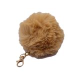 Bej Renk Peluş Ponpon Anahtarlık 976