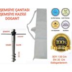 Bej Şemsiye Çantası ve Demir Kazık Seti, Şık ve Pratik Koruma Seçeneği - Seçenek 1