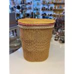 Bej Sentetik Hasır Oval Çamaşır Sepeti 44X34X53CM