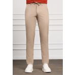 Bej Slim Fit Dar Kesim Yan Cep Bağcıklı Jogger Erkek Pantolon