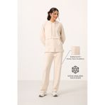 Bej Yumuşak Dokulu Kapüşonlu Oversize Kadın Eşofman Tunik Takım - 95348 Bej
