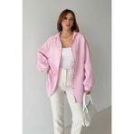 Bejna Kadın Oversize Balon Kol Basic Müslin Gömlek - Pembe