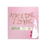 Bekarlığa Veda Partisi Bride To Be Rose Gold Balon ve Beyaz Kuşak Seti