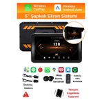 BEKAZE 5" Inch 2K Ultra HD Motosiklet Multimedya Seti – Çift Kamera + Basınç Sensörü + CarPlay/Android Auto