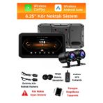 BEKAZE 6.25'' Kör Nokta Uyarılı Lastik Basınç Sensörlü 2K HD Motosiklet Çift Kayıt ve Navigasyon Sistemi