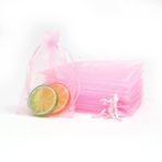 Bekecidi 100 adet pembe organze hediye keseleri, düğün iyilik torbalar yeniden kullanılabilir ipli örgü çanta düğün iyilik, takı ve yılbaşı hediyeleri 10x15cm