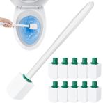 Bekeify 10 adet ponza taşı WC 30 cm uzunluğunda saplı tuvalet fırçası duvar montajı yedek tuvalet fırçası WC fırçası temizleyici ponza taşı tuvalet tuvalet temizleyici, tuvalet, banyo, mutfak, ayak