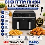 Beko 2400 W Gücüyle ,çekmece Sistemi ve Yapışmaz Kaplaması ile Fitfry Fr 8284 8.5 Lt Yağsız Fritöz - Siyah - Gümüş