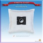 Beko Bks 2230 Süpürge Toz Torbası, 4'lü Paket, 20 Adet, Beyaz Renk - Seçenek 1