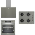 Beko Gri Cam Ankastre Set Fitfry Özelliği A Enerji Sınıfı Modern Mutfak Uyumlu