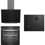 Beko Siyah Cam Ankastre Set Fitfry Özellikli(Az Yağla Pişirme Özelliği)
