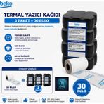 Beko X30 Tr - 300 Tr - 220 Tr - 400 Tr Yazarkasa Termal Pos Rulosu ( 3 Paket - 30 Adet )