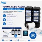 Beko X30 Tr - 300 Tr - 220 Tr - 400 Tr Yazarkasa Termal Pos Rulosu ( 4 Paket - 40 Adet )